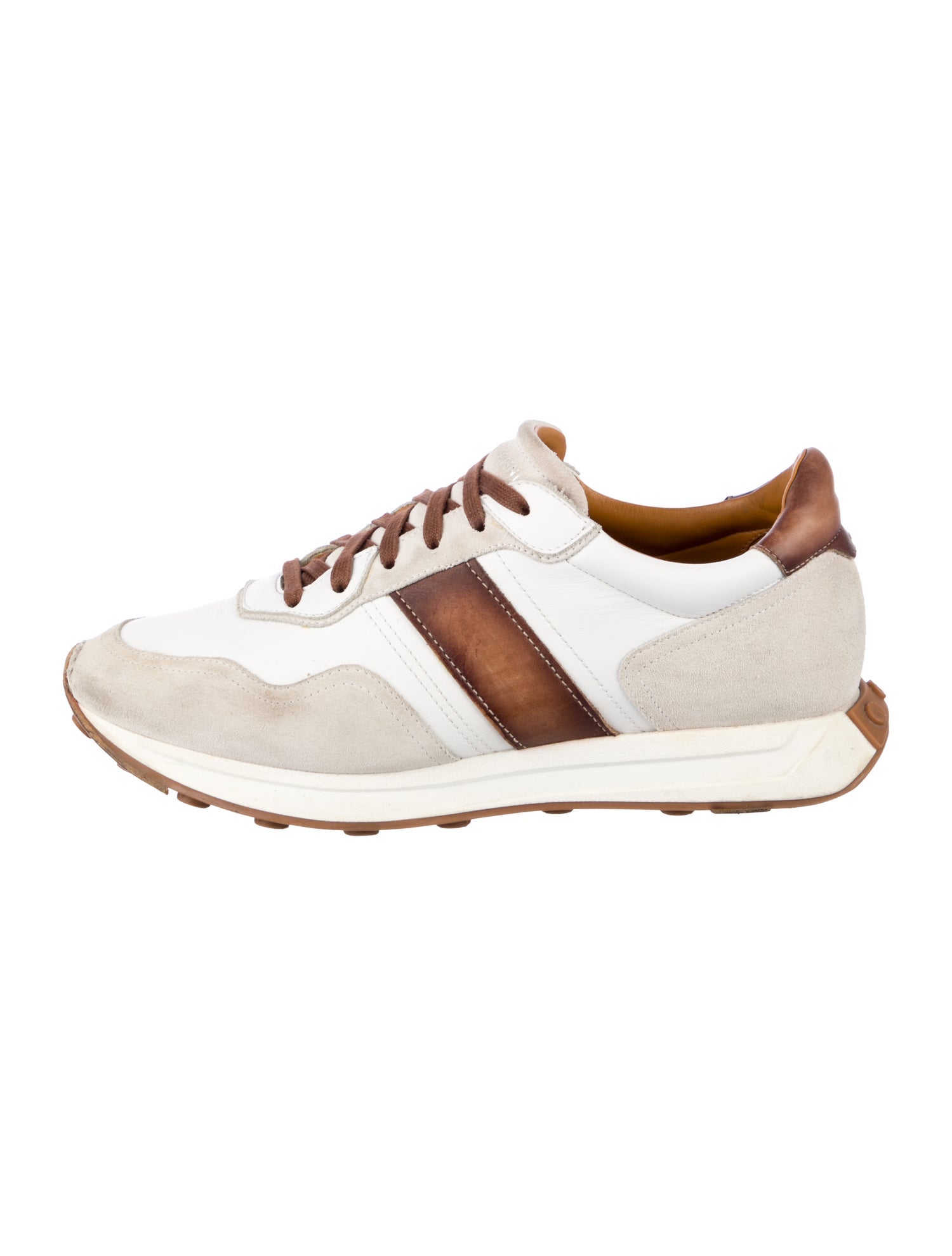 Magnanni Leather Colorblock Pattern Sneakers