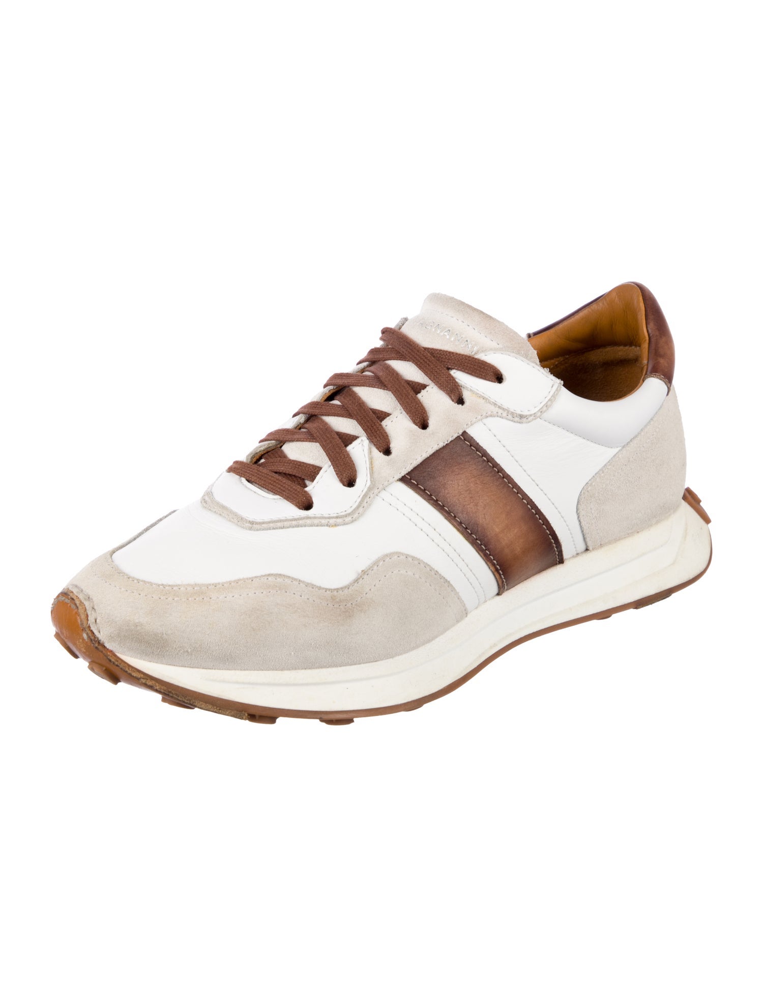 Magnanni Leather Colorblock Pattern Sneakers