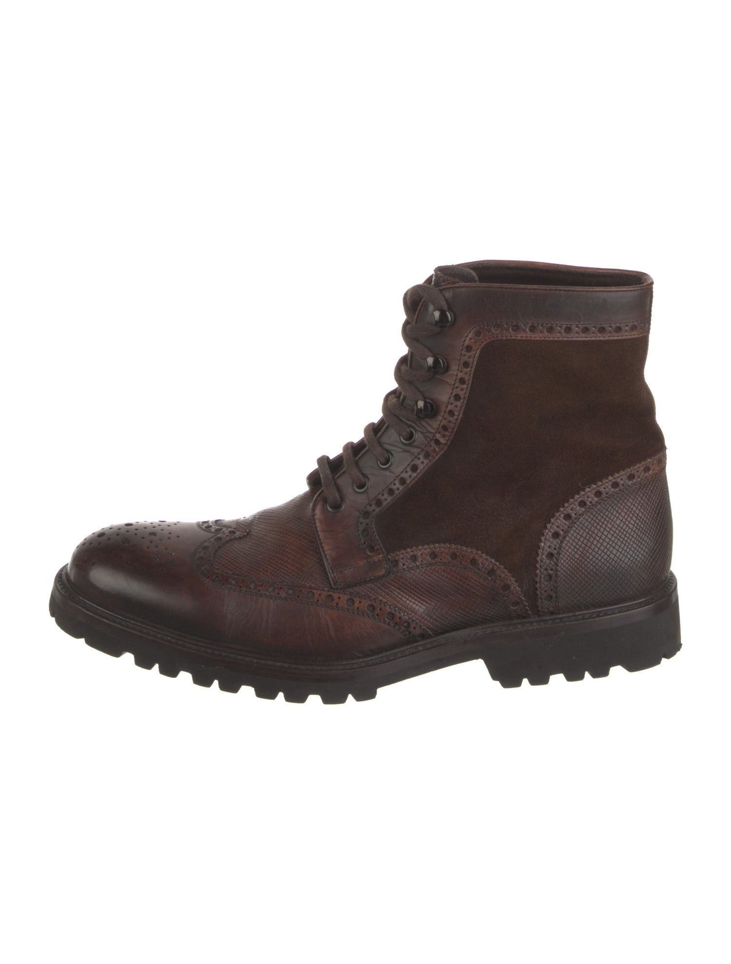 Magnanni Leather Lasercut Accents Hiking Boots