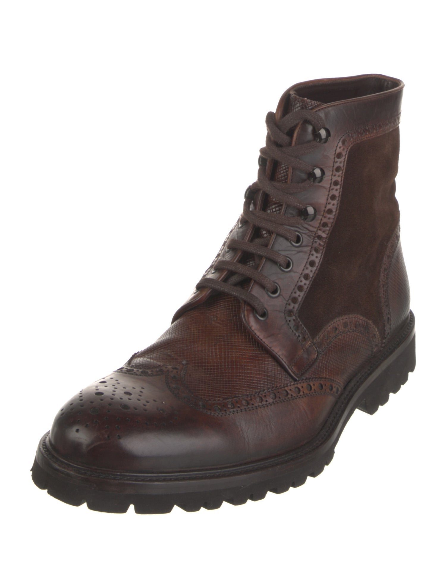 Magnanni Leather Lasercut Accents Hiking Boots