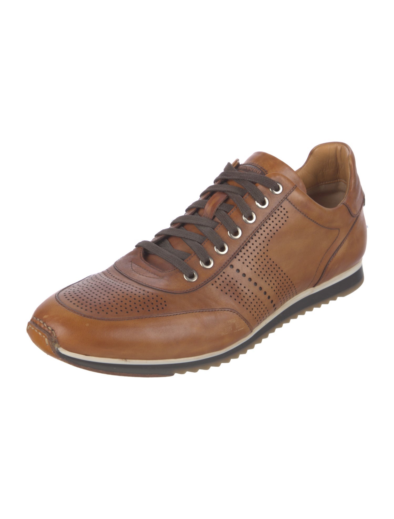 Magnanni Leather Lasercut Accents Sneakers