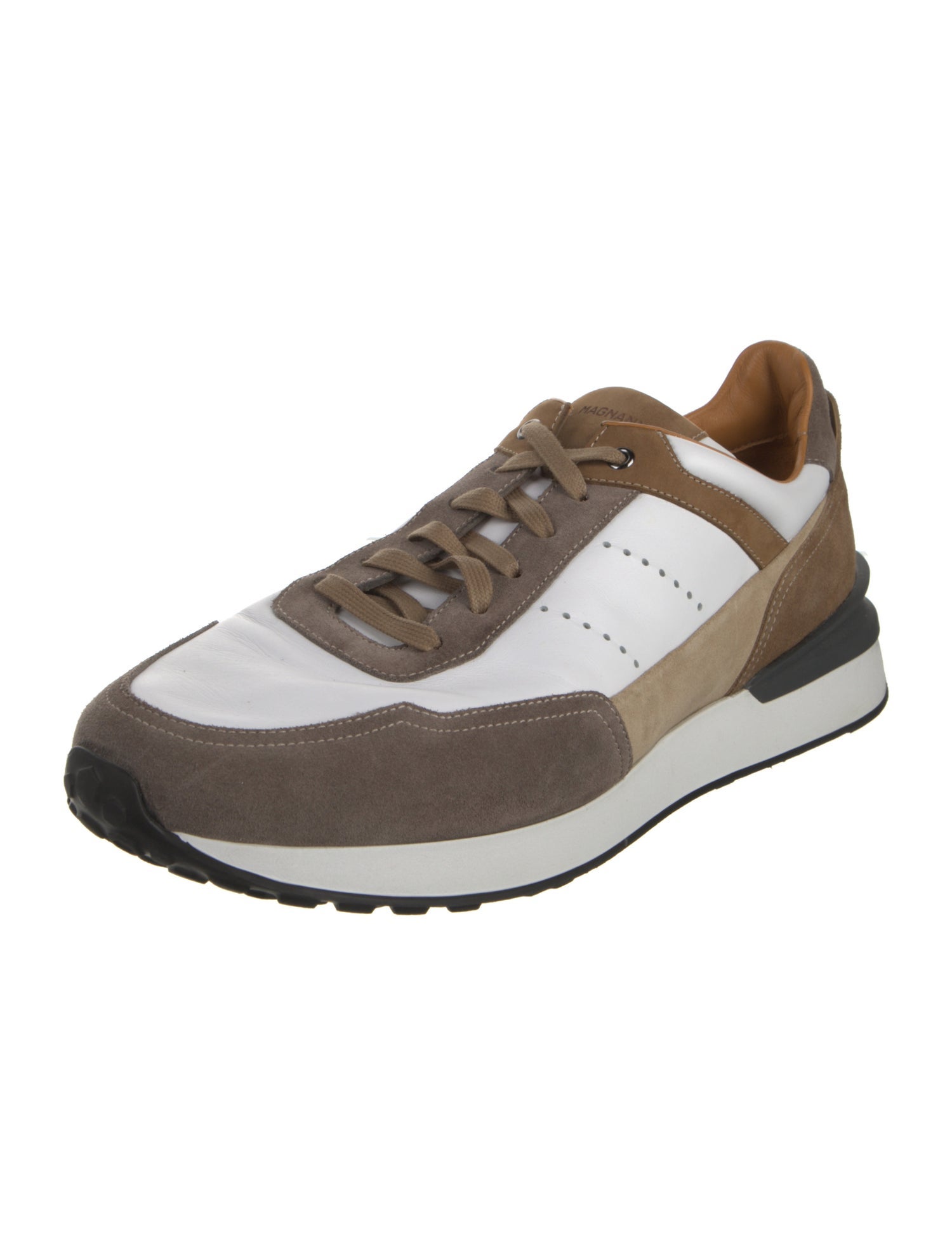 Magnanni Leather Colorblock Pattern Athletic Sneakers