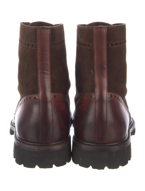 Magnanni Leather Lasercut Accents Lace-Up Boots