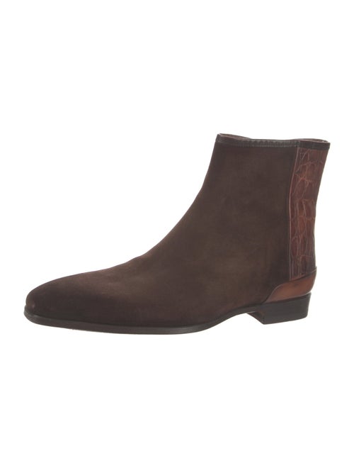 Magnanni Suede Animal Print Chelsea Boots