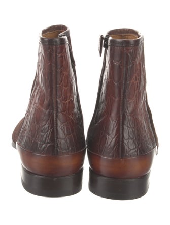 Magnanni Suede Animal Print Chelsea Boots