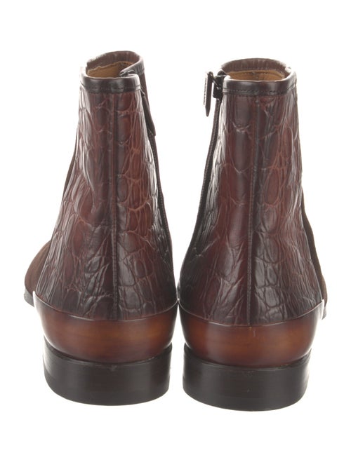 Magnanni Suede Animal Print Chelsea Boots