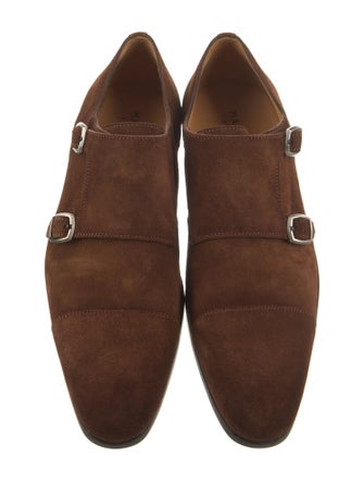 Magnanni Suede Leather Trim Embellishment Loafers