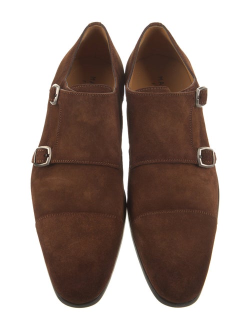 Magnanni Suede Leather Trim Embellishment Loafers
