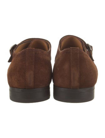 Magnanni Suede Leather Trim Embellishment Loafers