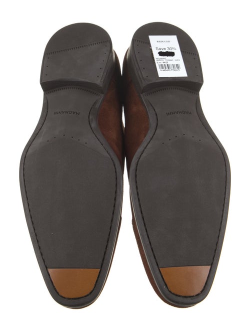 Magnanni Suede Leather Trim Embellishment Loafers