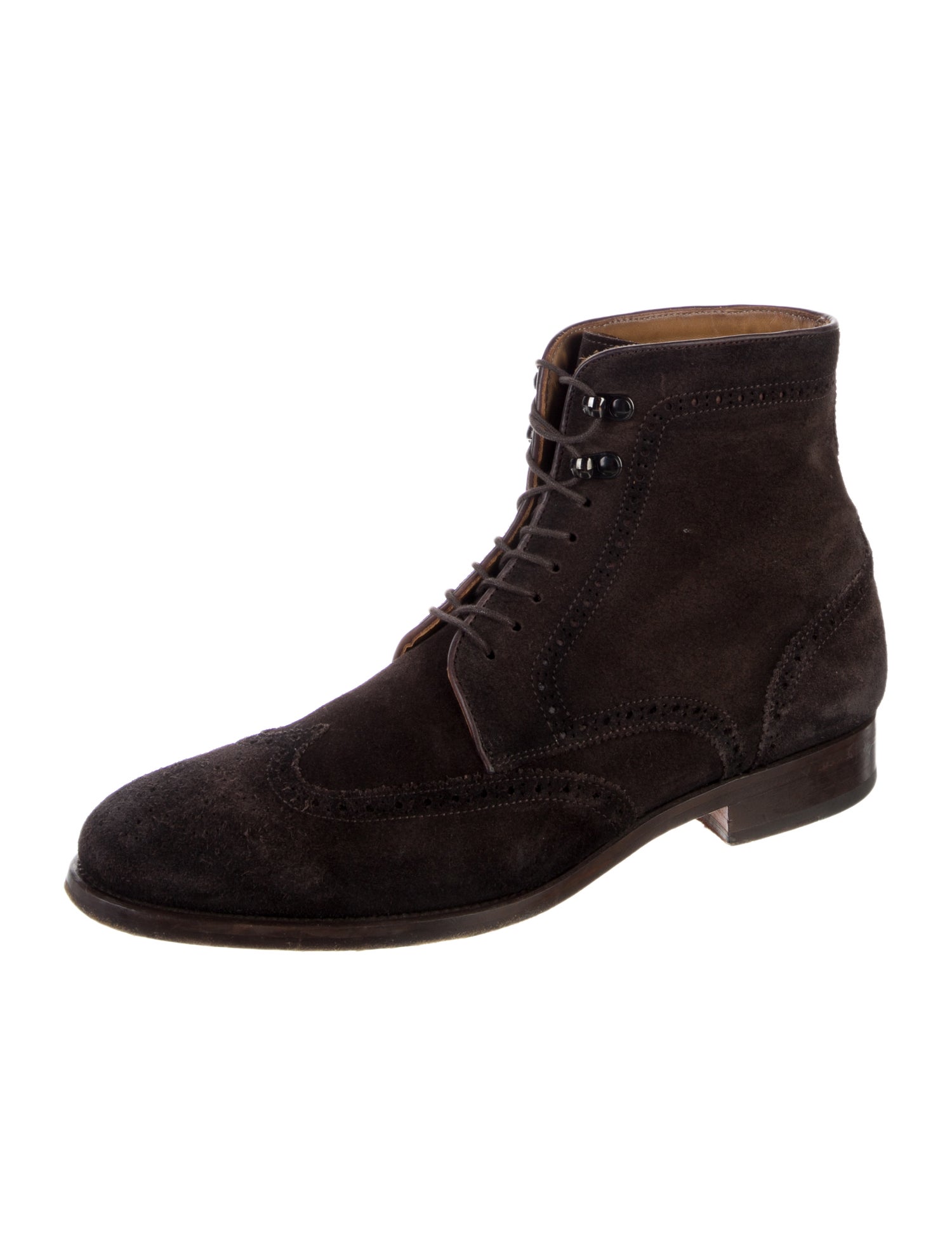 Magnanni Suede Lasercut Accents Lace-Up Boots