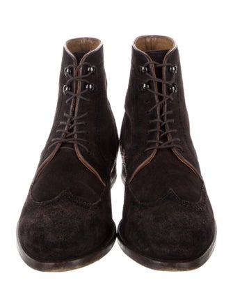 Magnanni Suede Lasercut Accents Lace-Up Boots