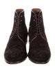 Magnanni Suede Lasercut Accents Lace-Up Boots