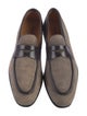 Magnanni Canvas Leather Trim Embellishment Dress Loafers