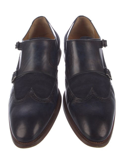 Magnanni Leather Lasercut Accents Monk Straps