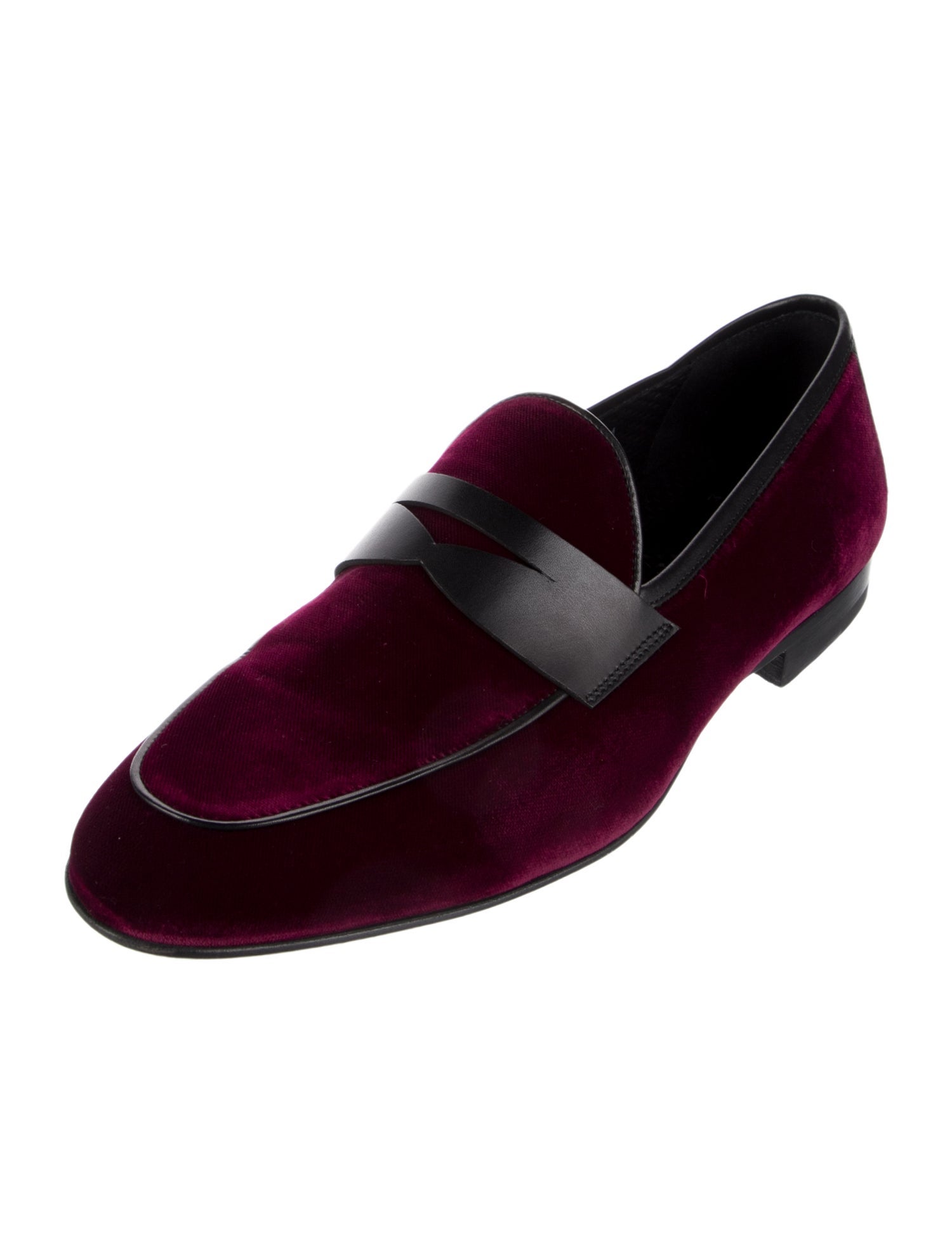 Magnanni Velvet Leather Trim Embellishment Dress Loafers