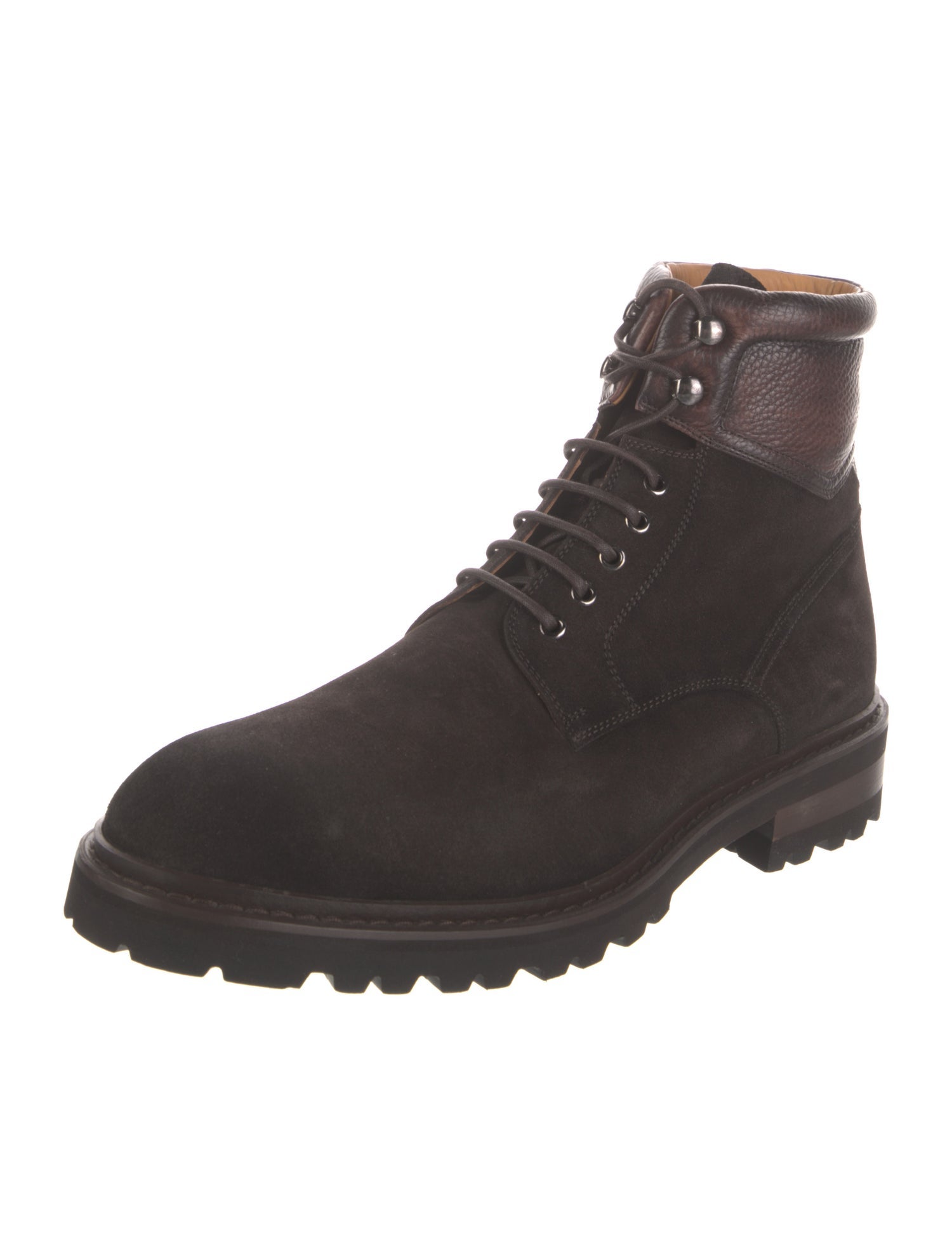 Magnanni Leather Lasercut Accents Lace-Up Boots