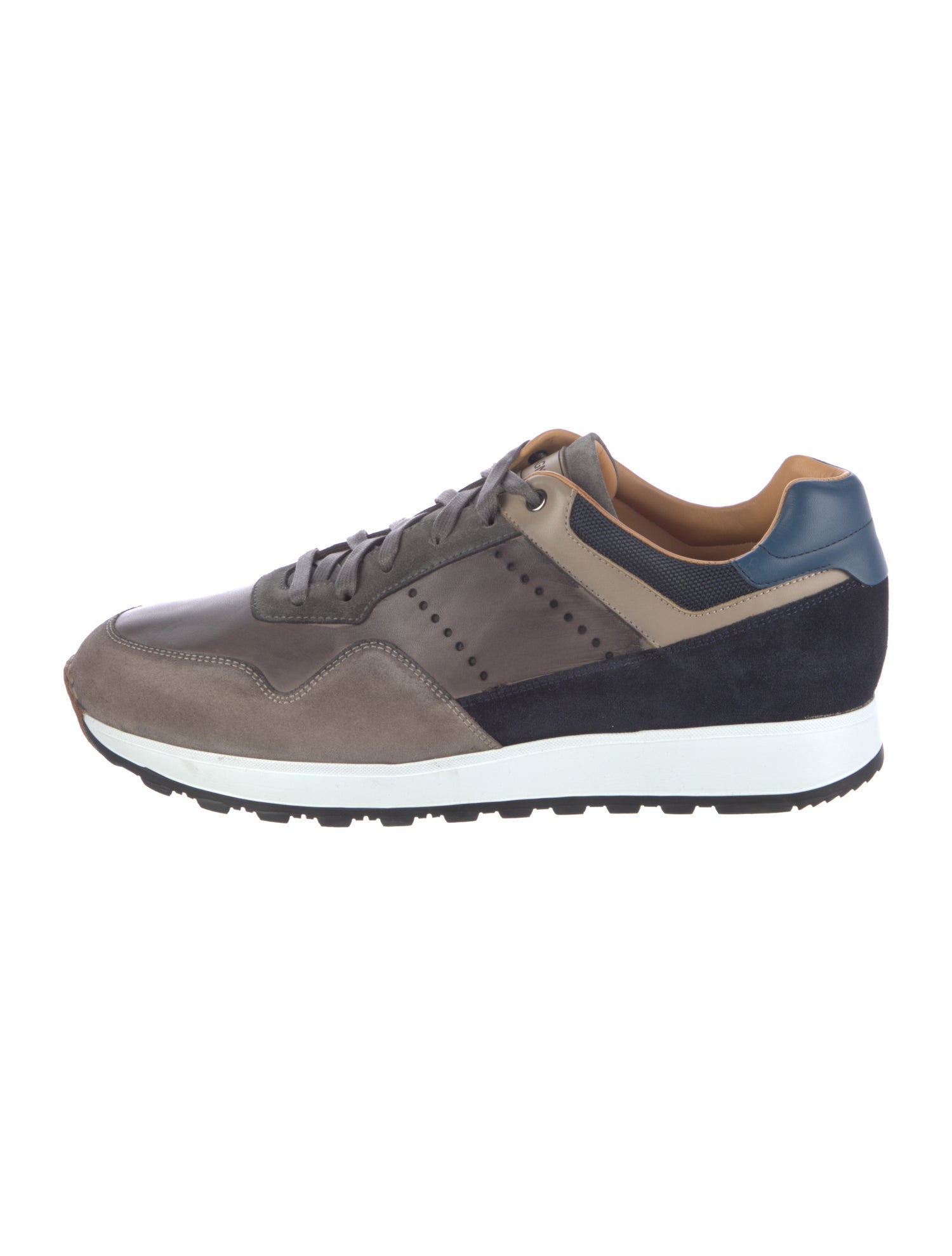 Magnanni Leather Colorblock Pattern Sneakers