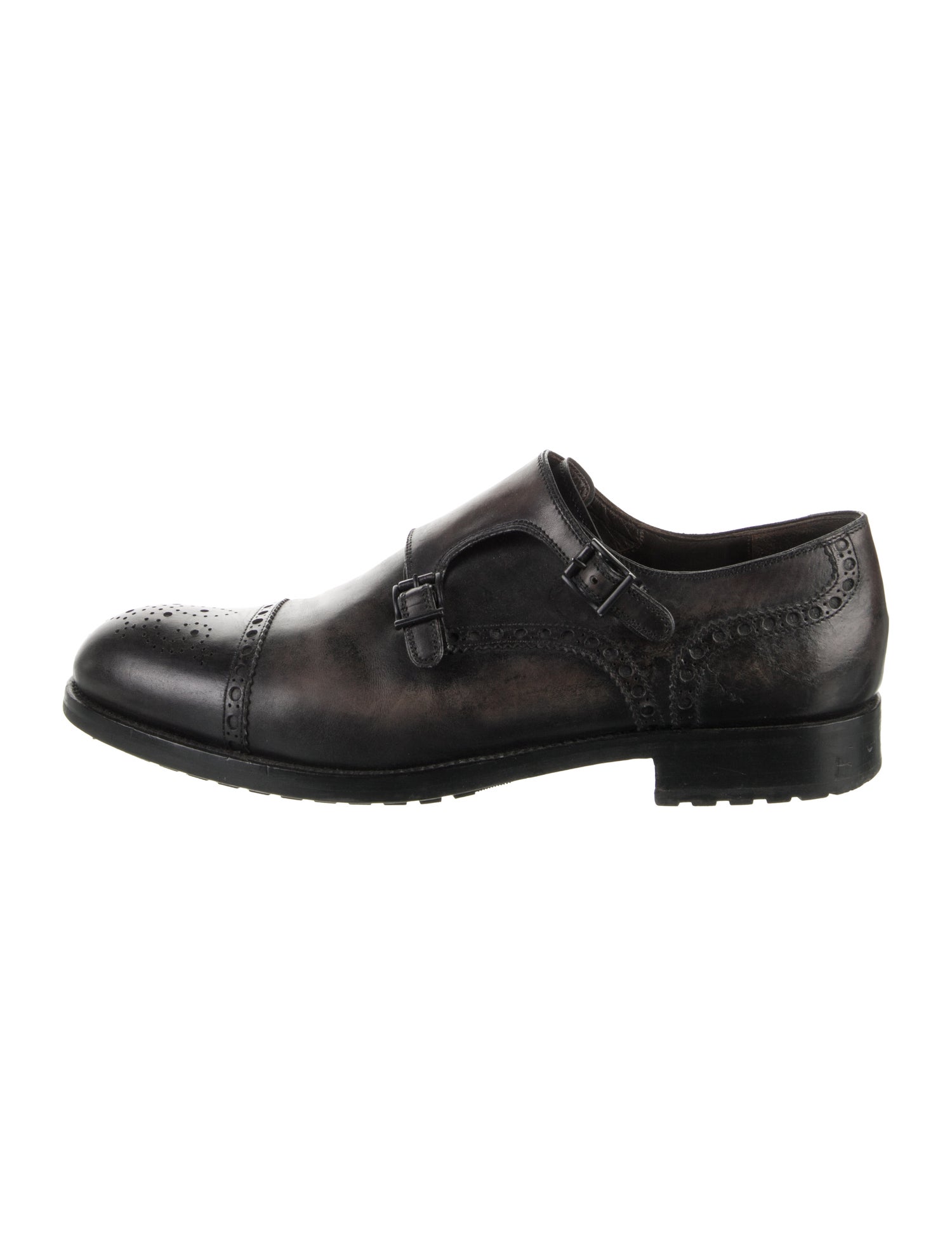 Magnanni Leather Lasercut Accents Monk Straps