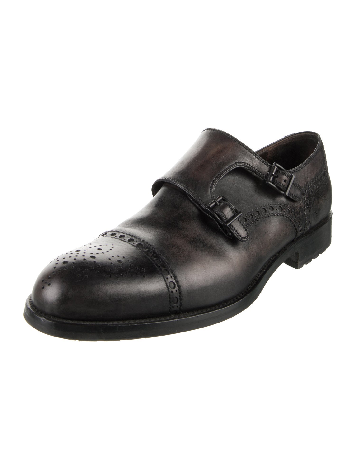 Magnanni Leather Lasercut Accents Monk Straps