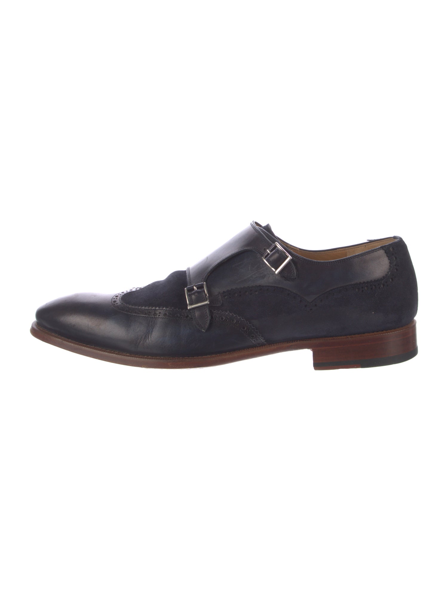 Magnanni Leather Lasercut Accents Monk Straps