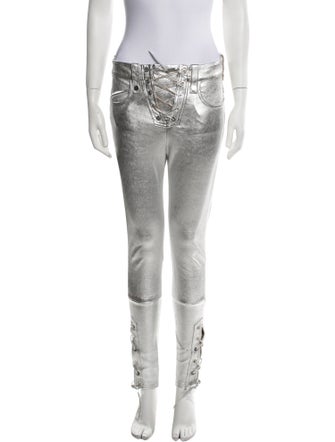 Manokhi Leather Skinny Leg Pants