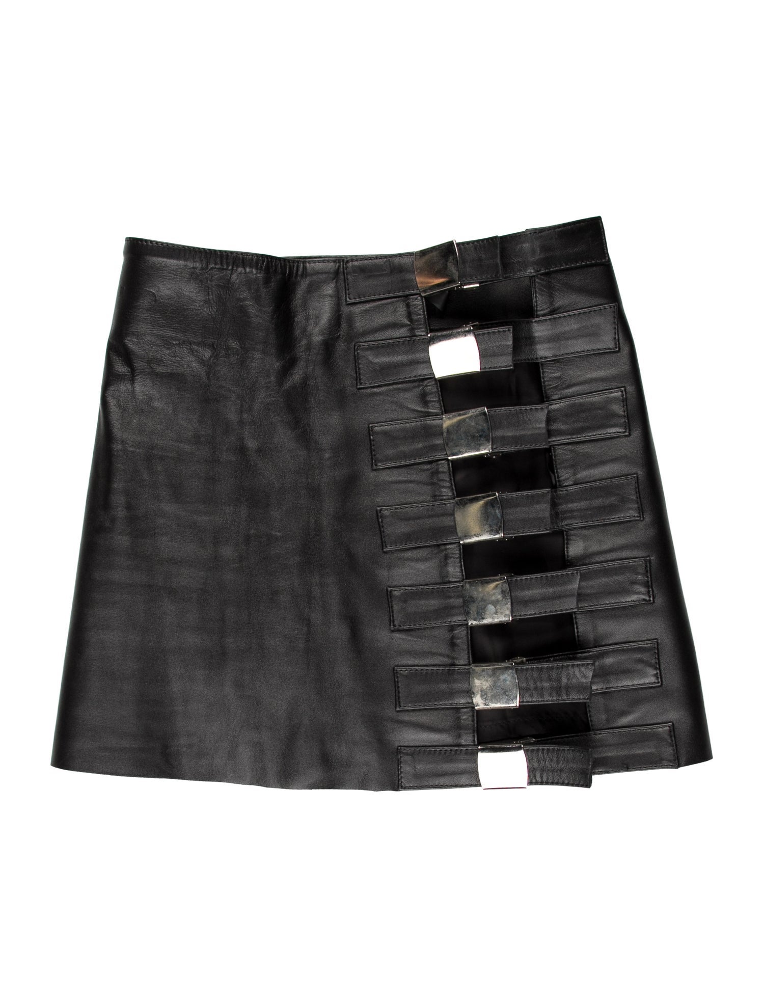 Manokhi Leather Mini Skirt
