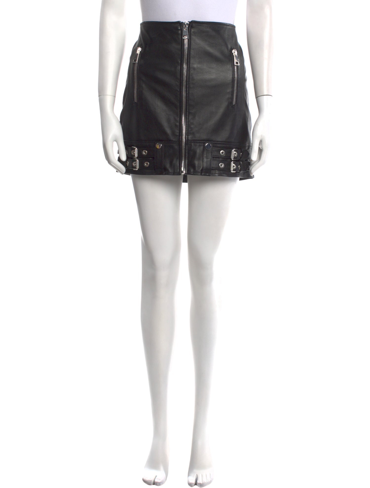 Manokhi Leather Mini Skirt