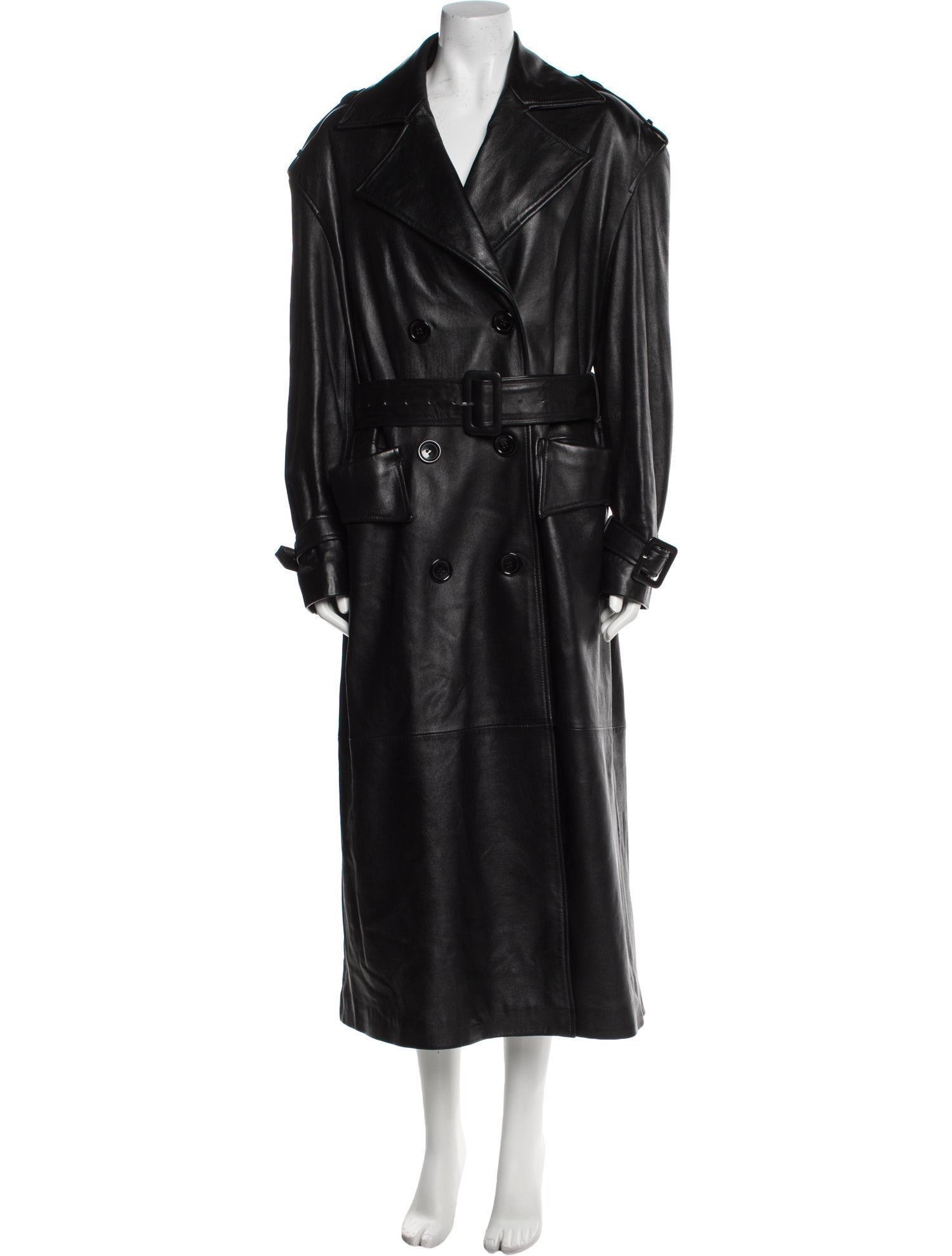 Manokhi Leather Trench Coat