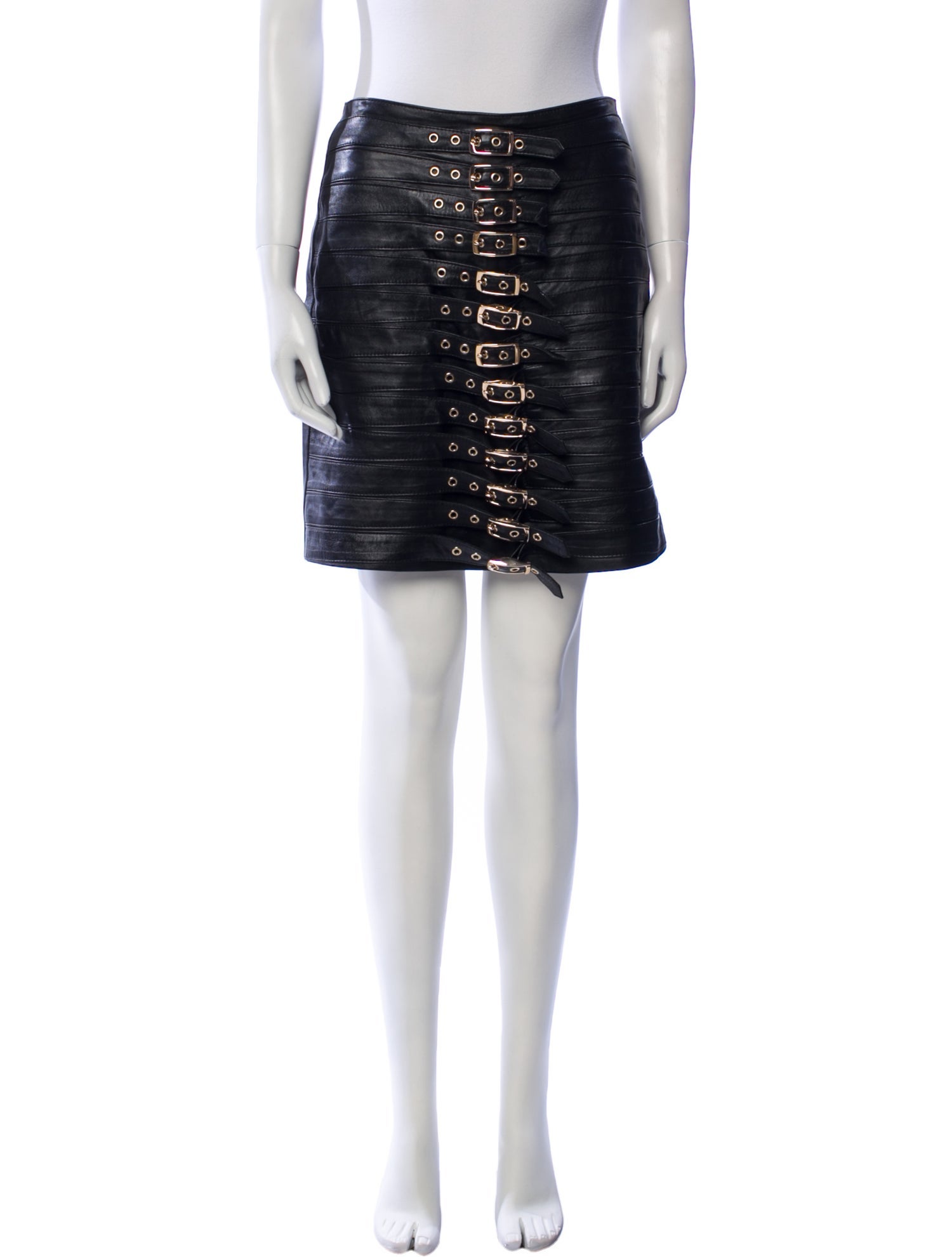 Manokhi Leather Mini Skirt