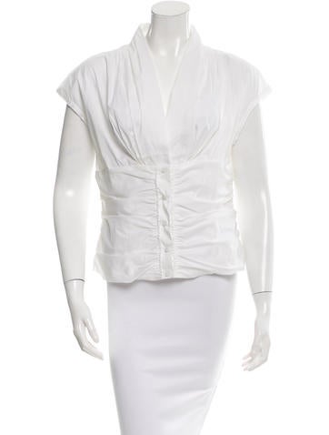 Mantu Pleated Button-Up Top