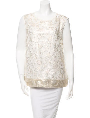 Mantu Metallic Patterned Crew Neck Top w/ Tags