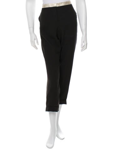Mantu Metallic-Trimmed Mid-Rise Pants w/ Tags
