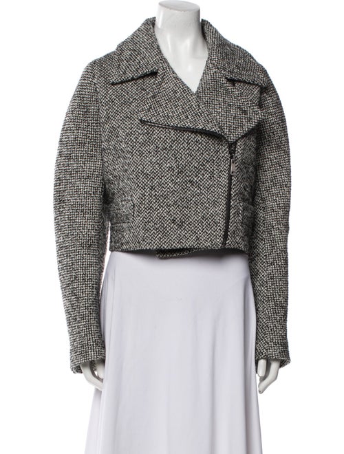 Mantu Wool Tweed Pattern Biker Jacket