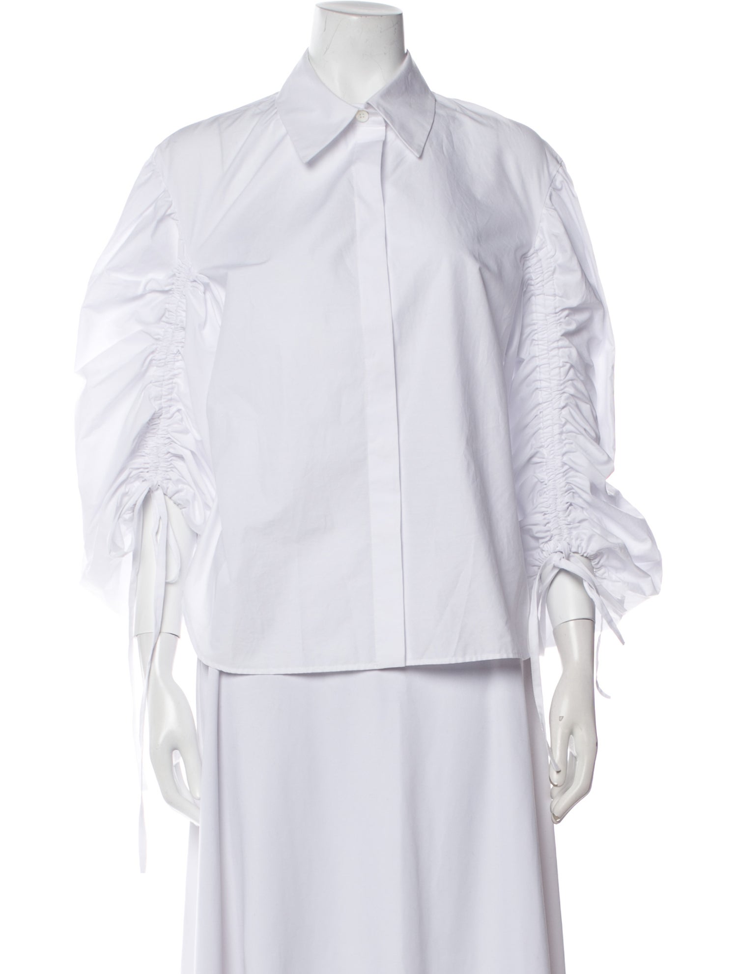 Mantu Three-Quarter Sleeve Button-Up Top
