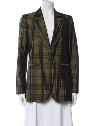 Mantu Wool Plaid Print Blazer