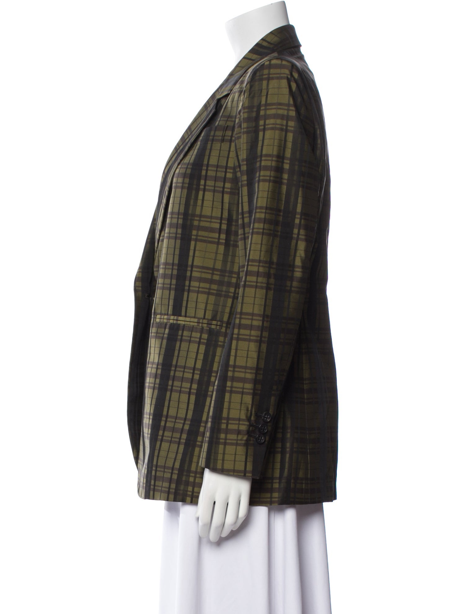 Mantu Wool Plaid Print Blazer