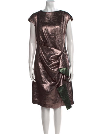 Mantu Bateau Neckline Knee-Length Dress