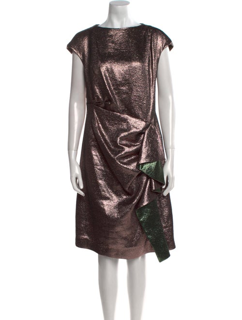 Mantu Bateau Neckline Knee-Length Dress