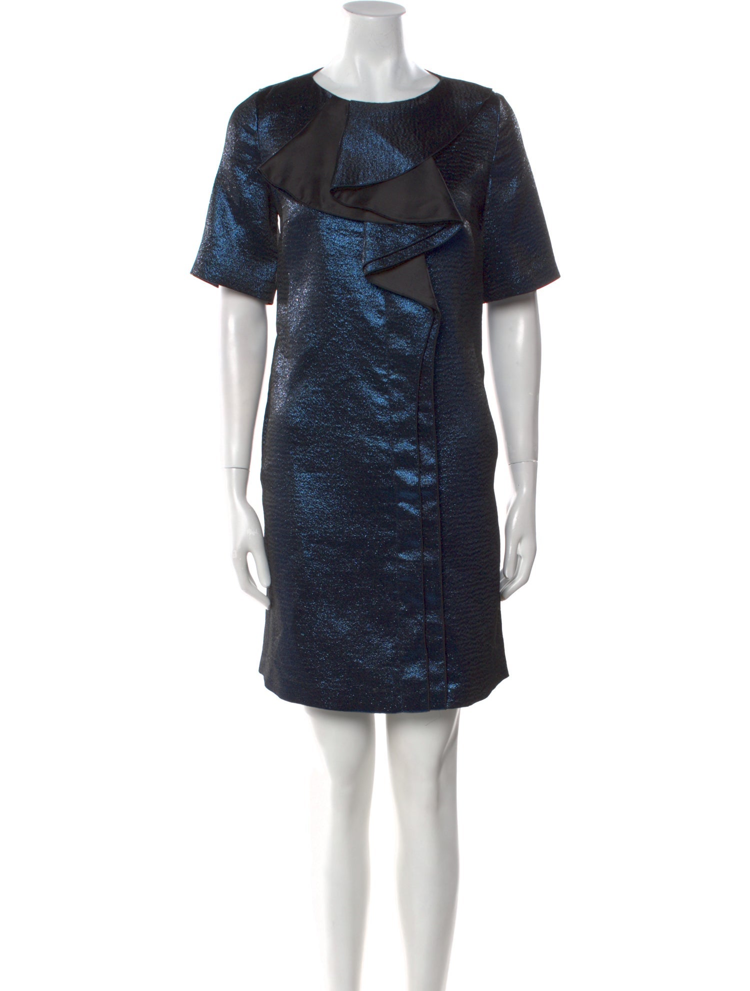 Mantu Bateau Neckline Mini Dress