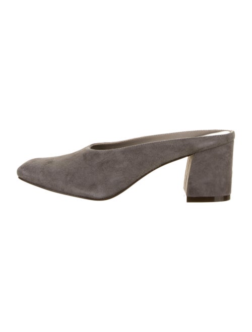 Maryam Nassir Zadeh Suede Square-Toe Mules Grey