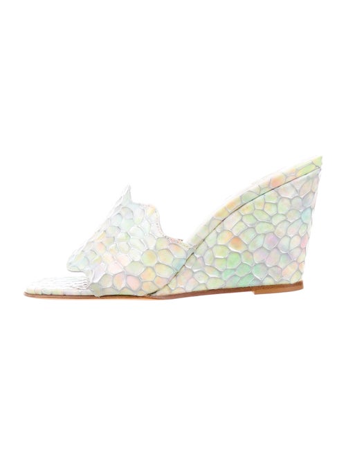 Maryam Nassir Zadeh Wave Leather Slides Green