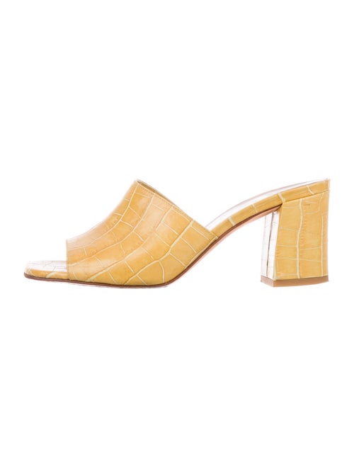Maryam Nassir Zadeh Embossed Leather Slides Yellow
