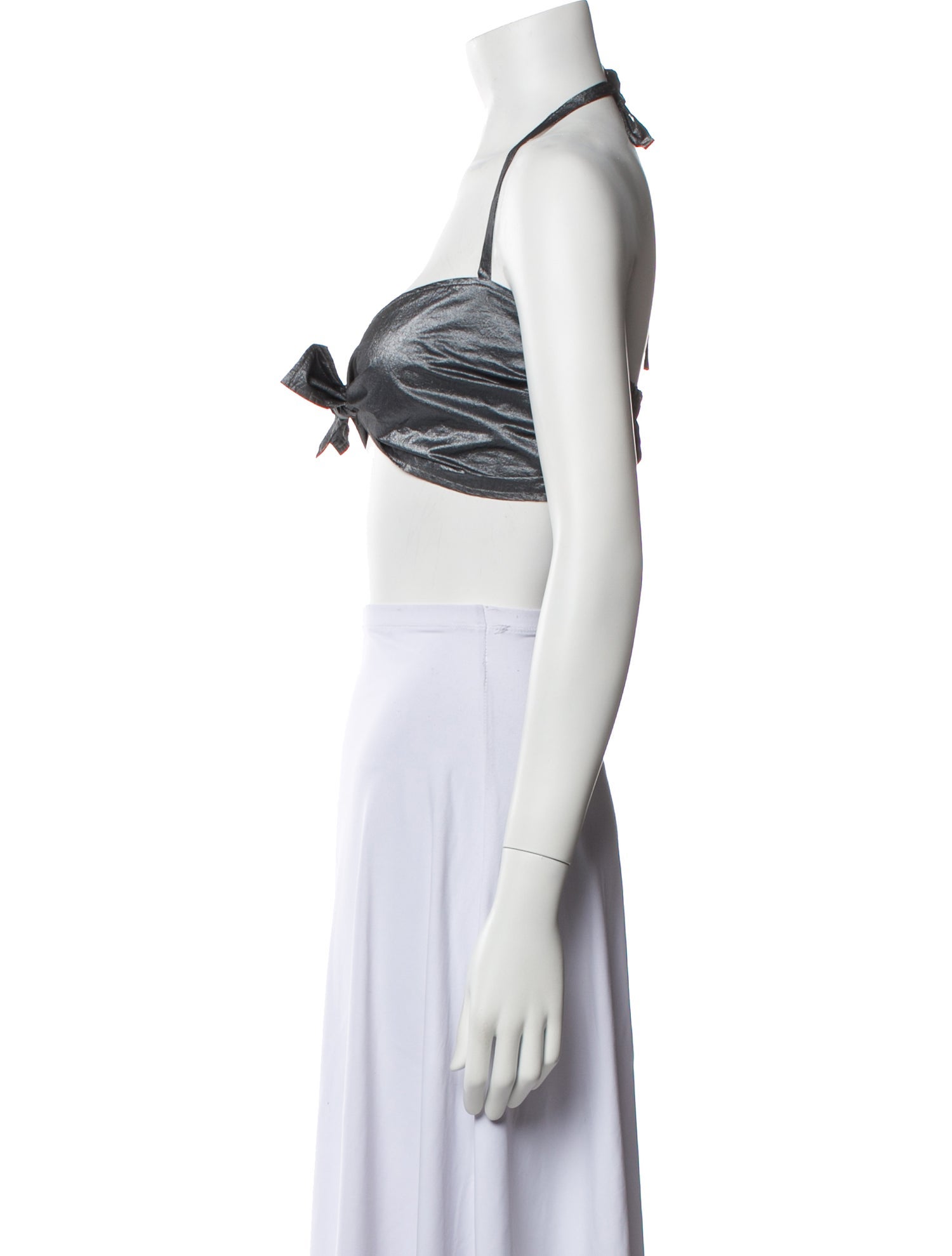 Maryam Nassir Zadeh Halterneck Sleeveless Crop Top
