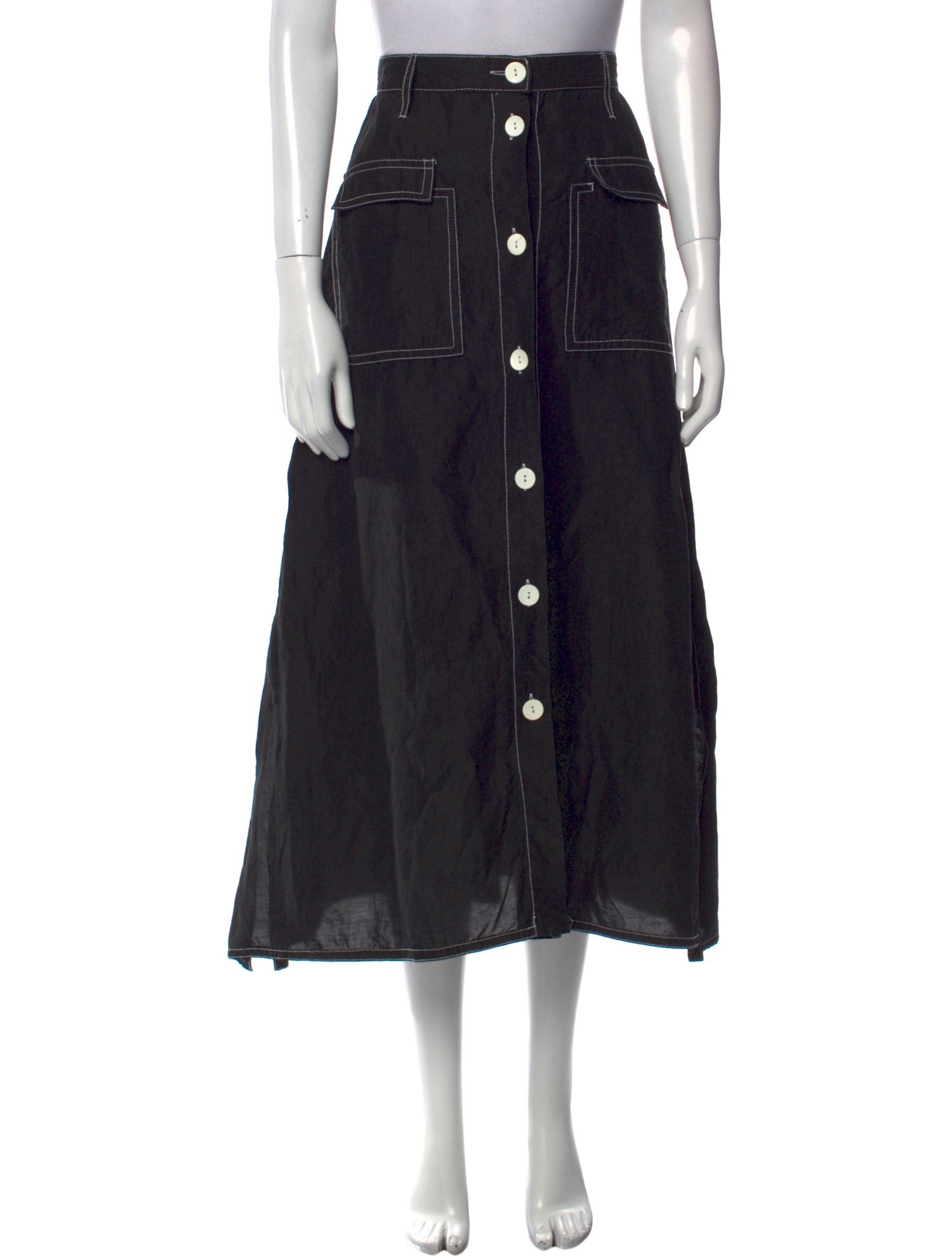 Maryam Nassir Zadeh Linen Midi Length Skirt