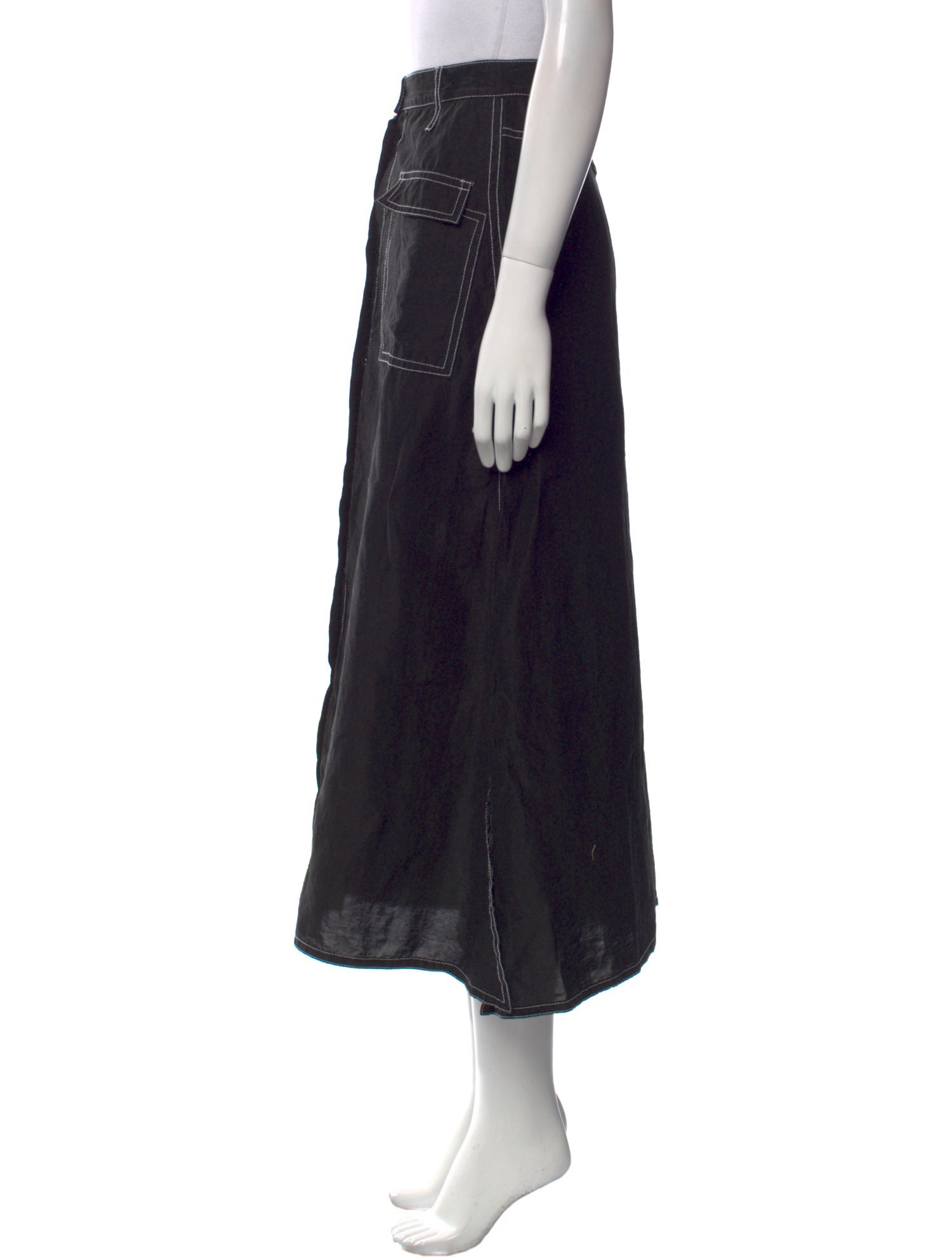 Maryam Nassir Zadeh Linen Midi Length Skirt