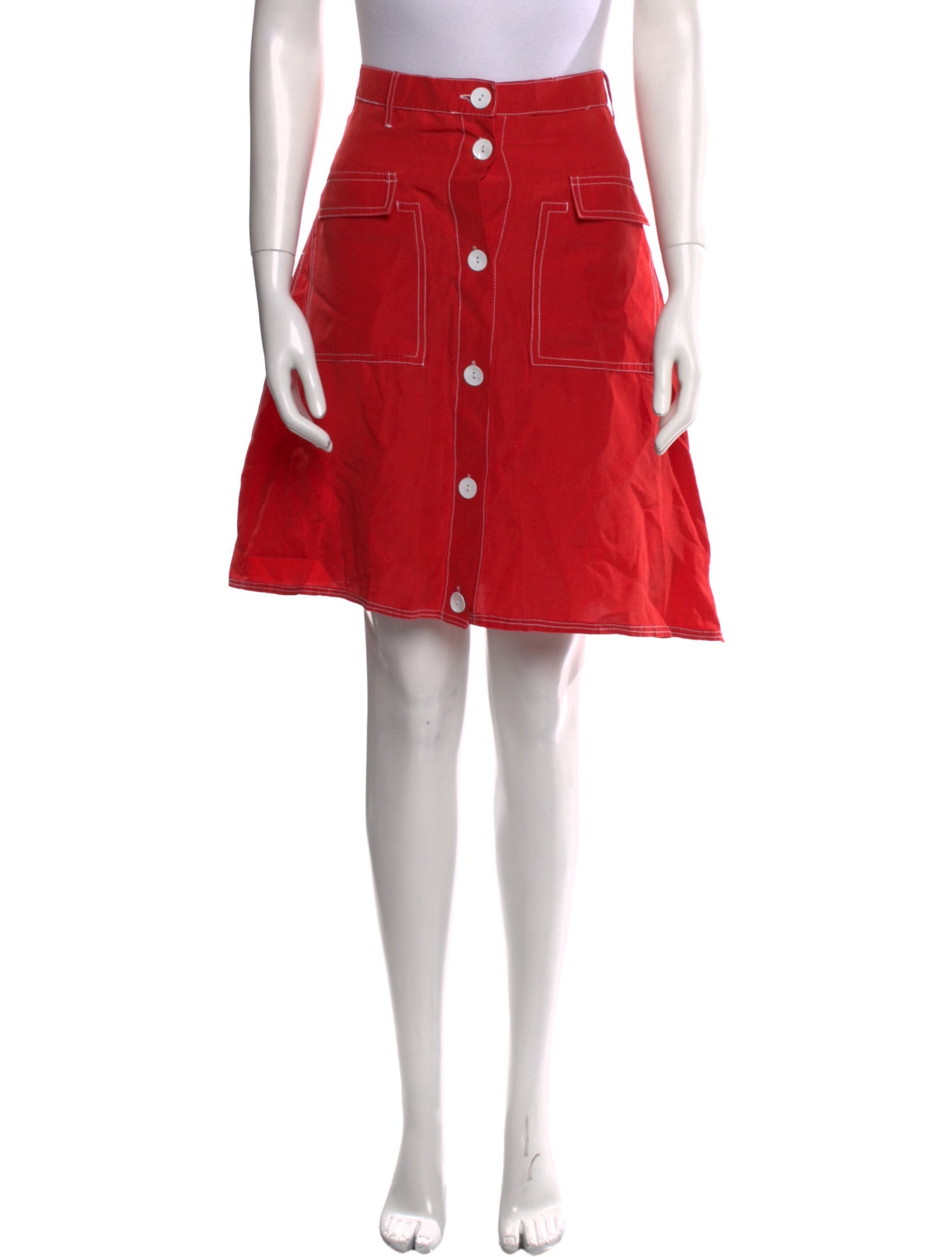 Maryam Nassir Zadeh Whipstitch Trim Knee-Length Skirt