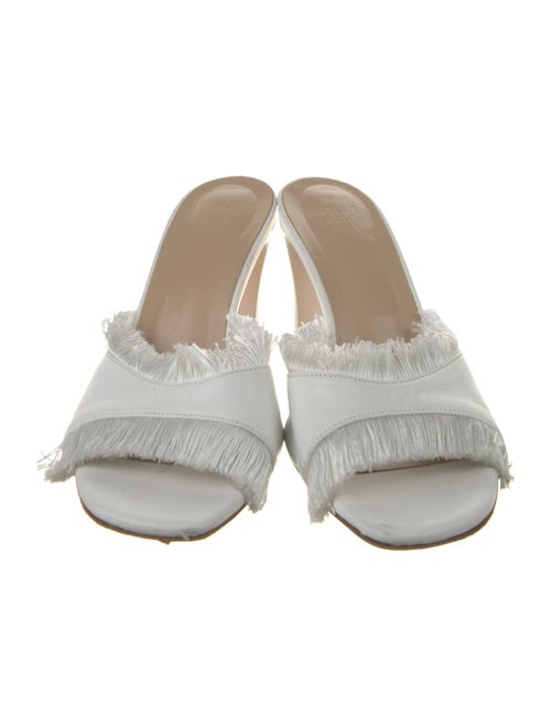 Maryam Nassir Zadeh Leather Fringe Trim Accent Slides