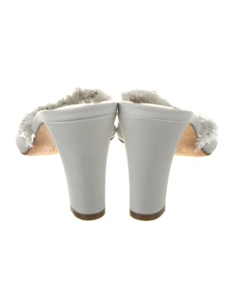 Maryam Nassir Zadeh Leather Fringe Trim Accent Slides