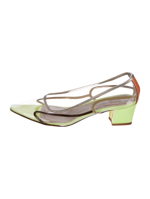 Maryam Nassir Zadeh PVC Leather Trim Embellishment Slingback Pumps